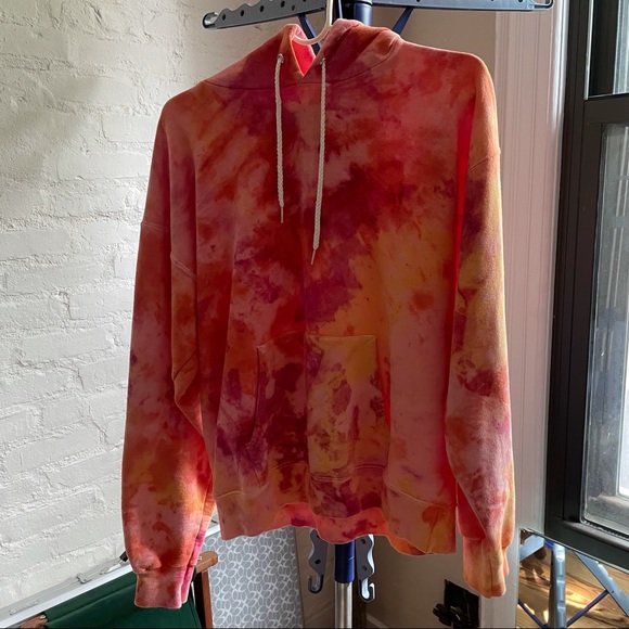 Tie dye burst hoodie unisex sweatshirt athleisure street style coastal - Picture 3 of 9